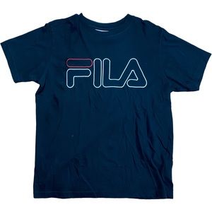 Embroidered Fila Short Sleeve Tee - Black